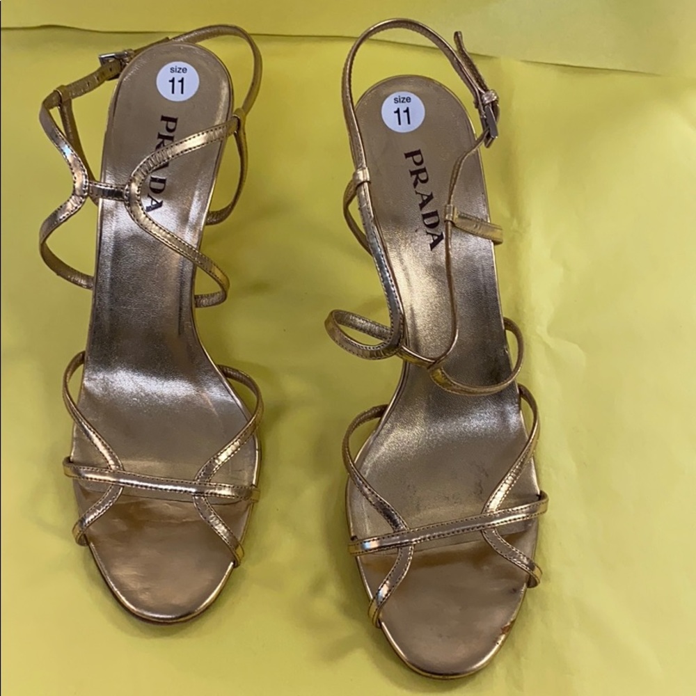 Prada gold sandal Size 11
